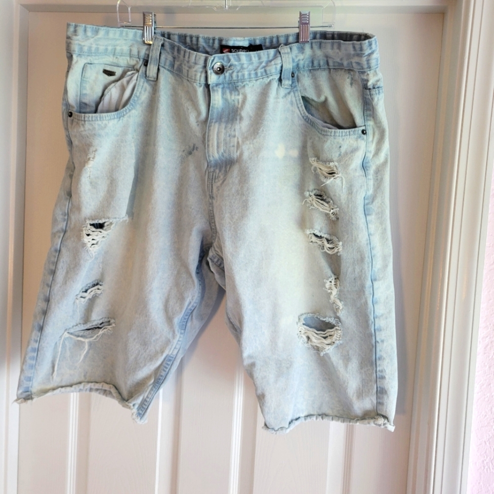 SouthPole Men's Jean Shorts denim jorts‎ size 44  Casual Distressed Y2K Skater